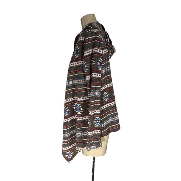 Sweet Claire Southwestern Aztec Front Open Hooded Cardigan Sz S - Picture 3 of 4